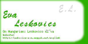 eva leskovics business card